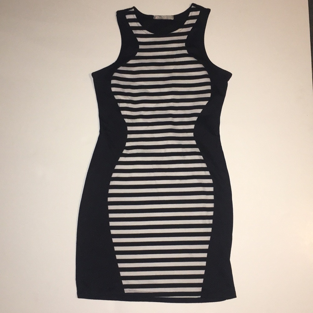 Body con color block mini dress